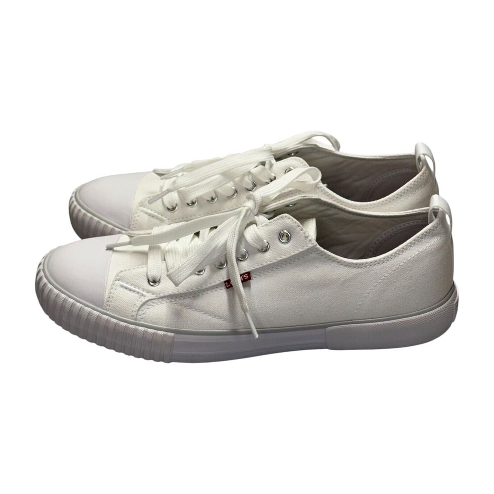 Levi's Anikin Men's Sneakers Sz 10 White Canvas Athletic Tennis Shoes 51036101W1 - Picture 4 of 7